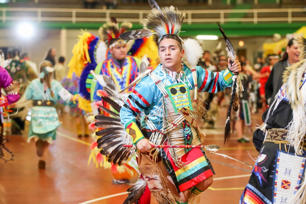 Dancers Performing at Wacipi Cultural Event in Grand Forks