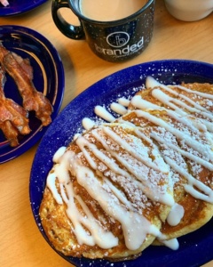 Cinnamon roll pancakes from Darcy's Café in Grand Forks.