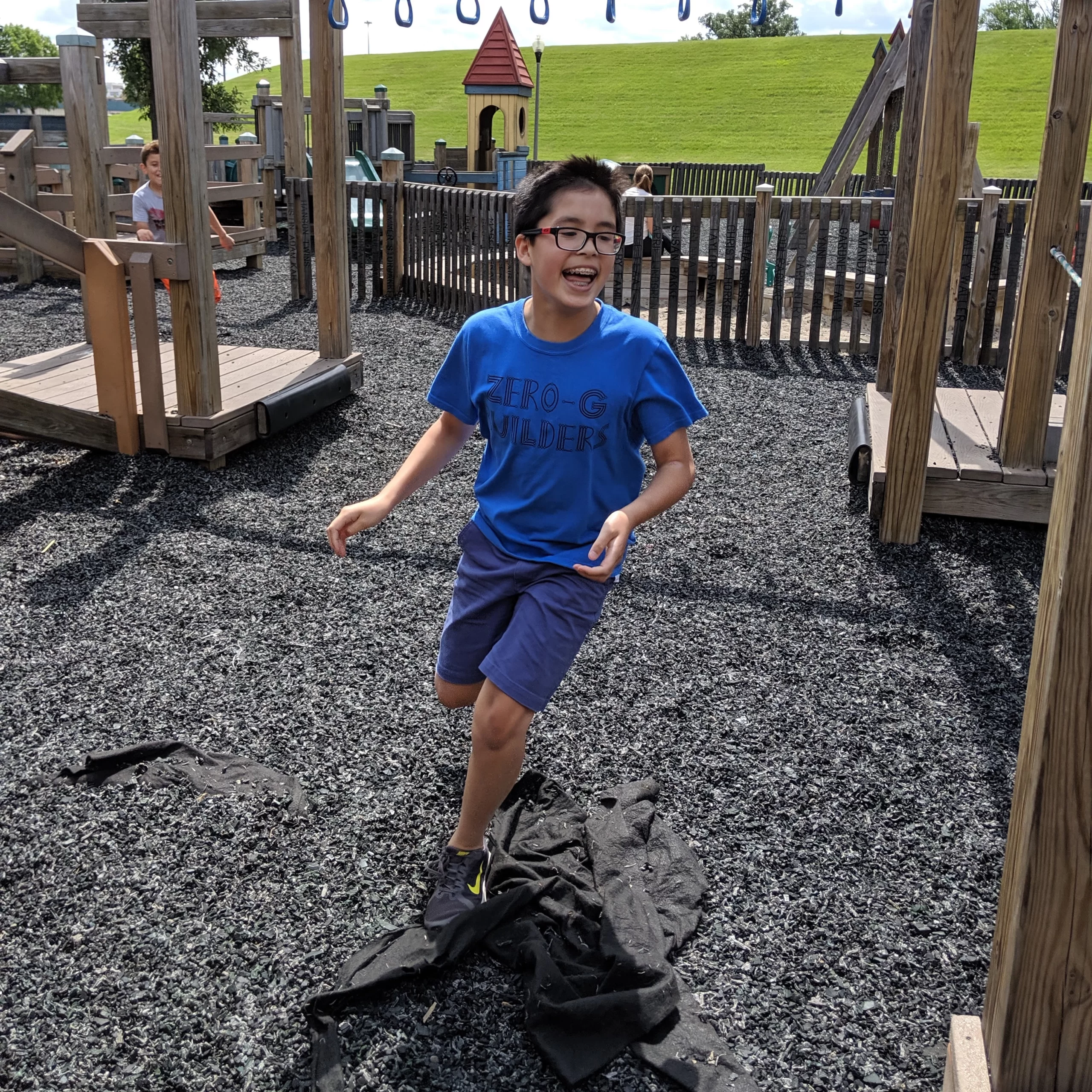 Courtneys son at the park in Grand Forks