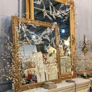 Two glass mirrors and pearl display trees at Victorian Rose in Grand Forks