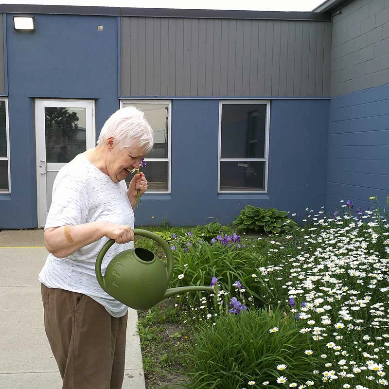 Jeanne and her garden