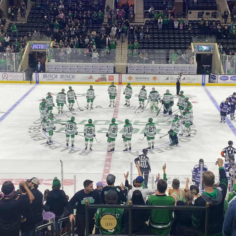 Crowd celebrates at Hockey Game in Grand Forks, ND