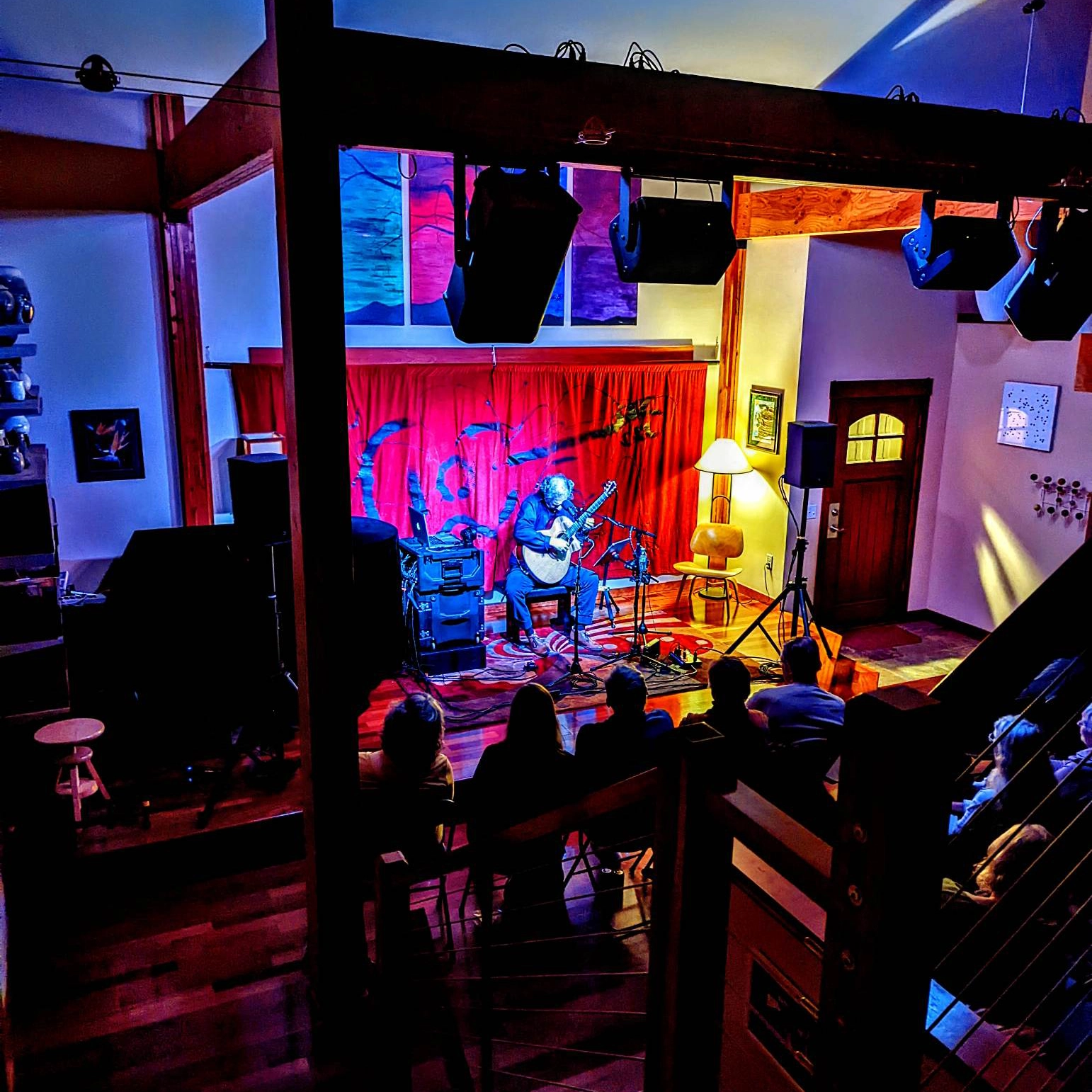 Man Playing on stage at Muiderman Theatre in Grand Forks region