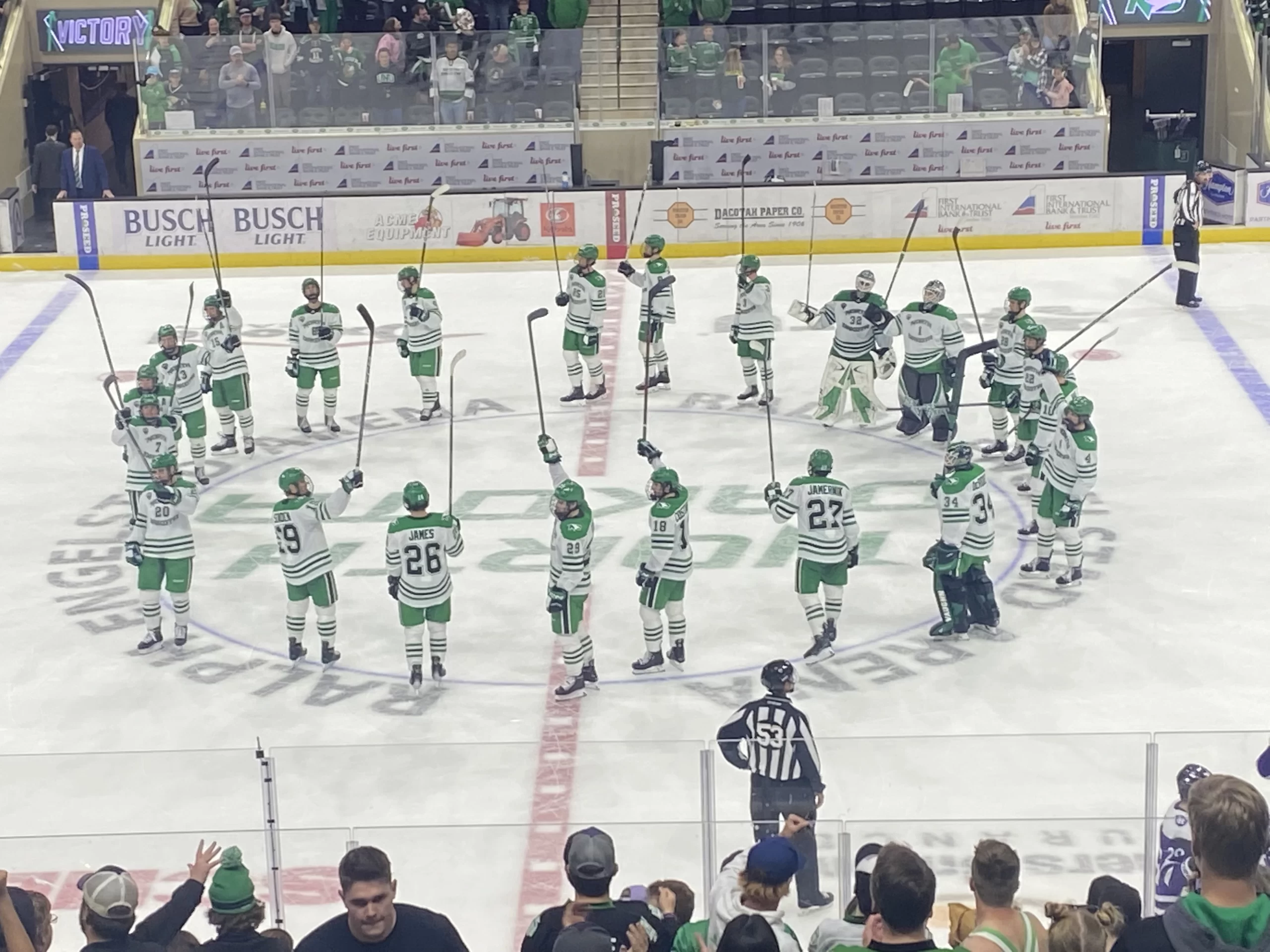 University of North Dakota hockey game in Grand Forks.