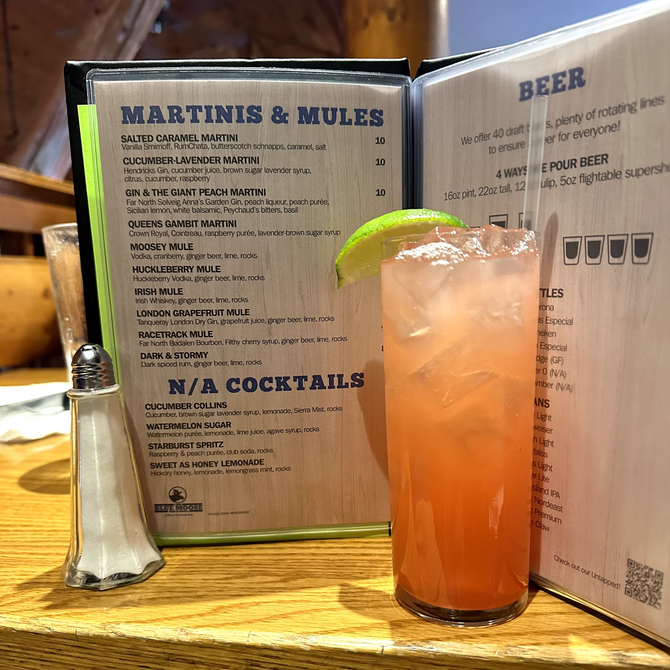 Mocktails in Grand Forks at Blue Moose Bar & Grill.