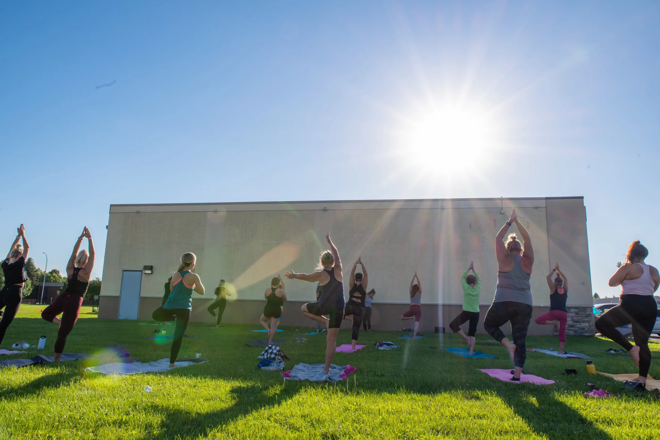 Lotus Yoga in the park in Grand forks.