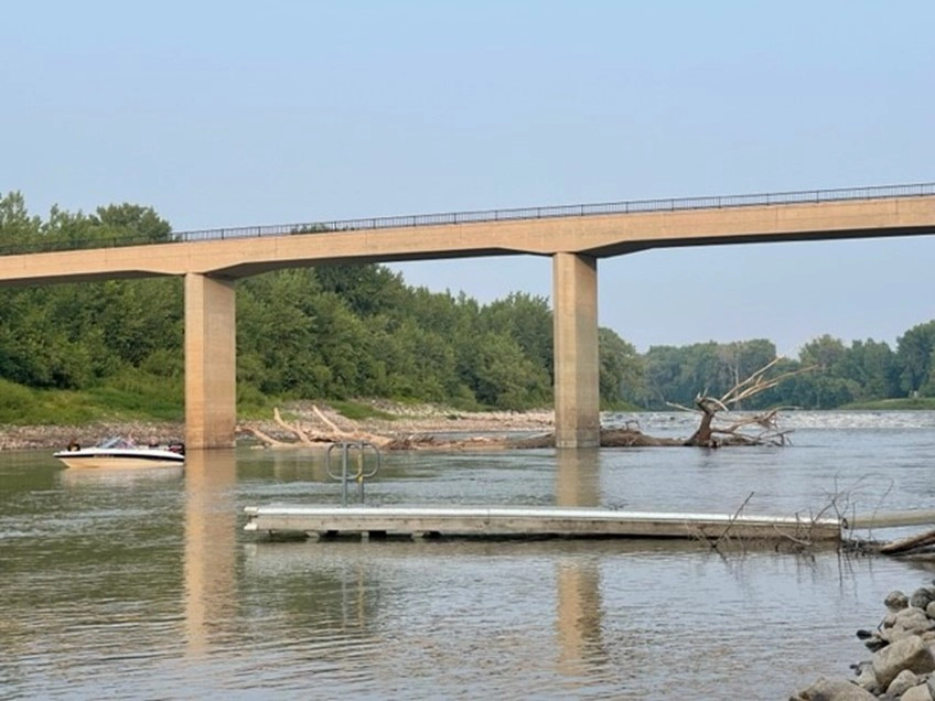 Bridge in Grand Forks on the river.