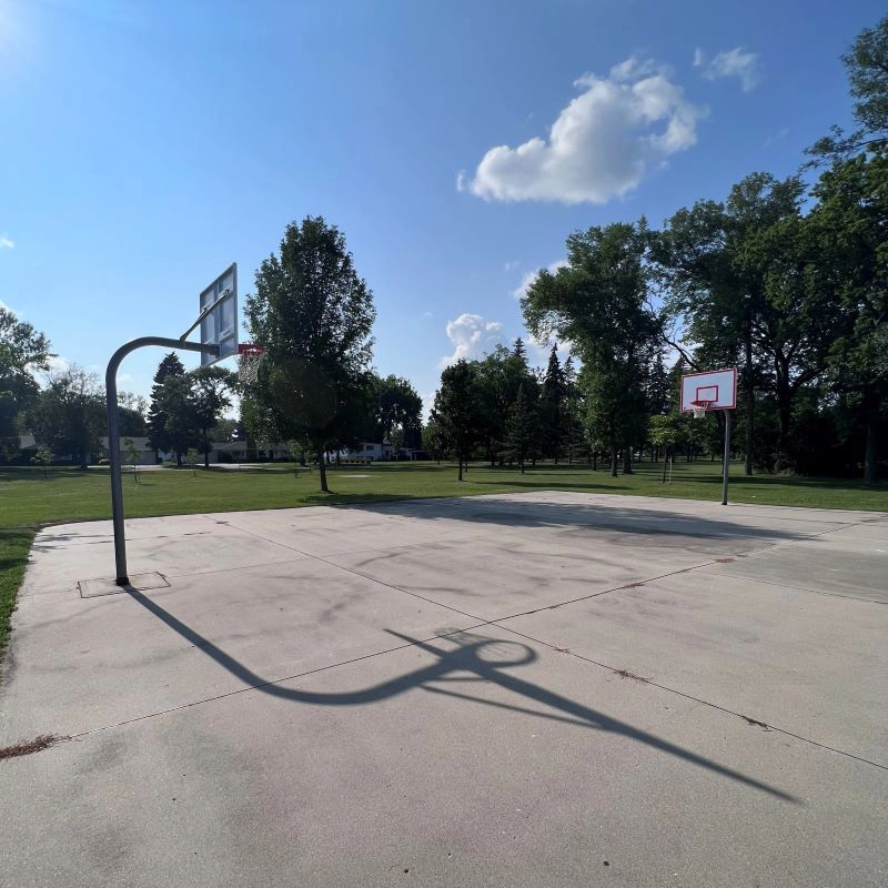 Basketball court in Elks Park Grand Forks.