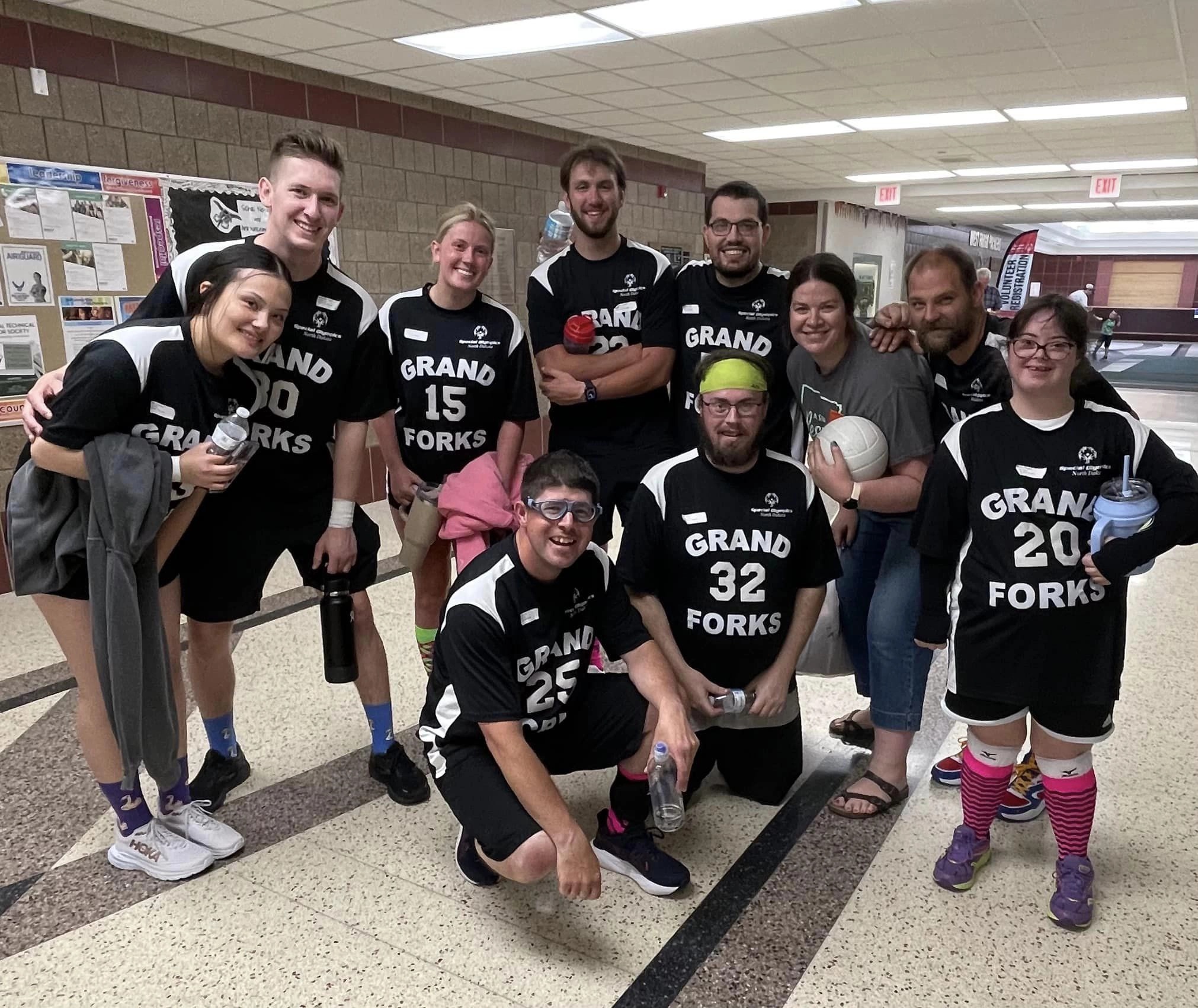 Grand Forks Special Olympics volleyball team.