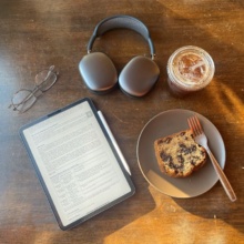 Picture of study items on a table.