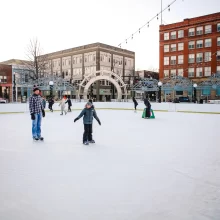 Ice Skating in Grand Forks Town Square.