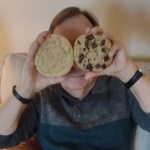 Writer Terry posing with two cookies over his eyes.