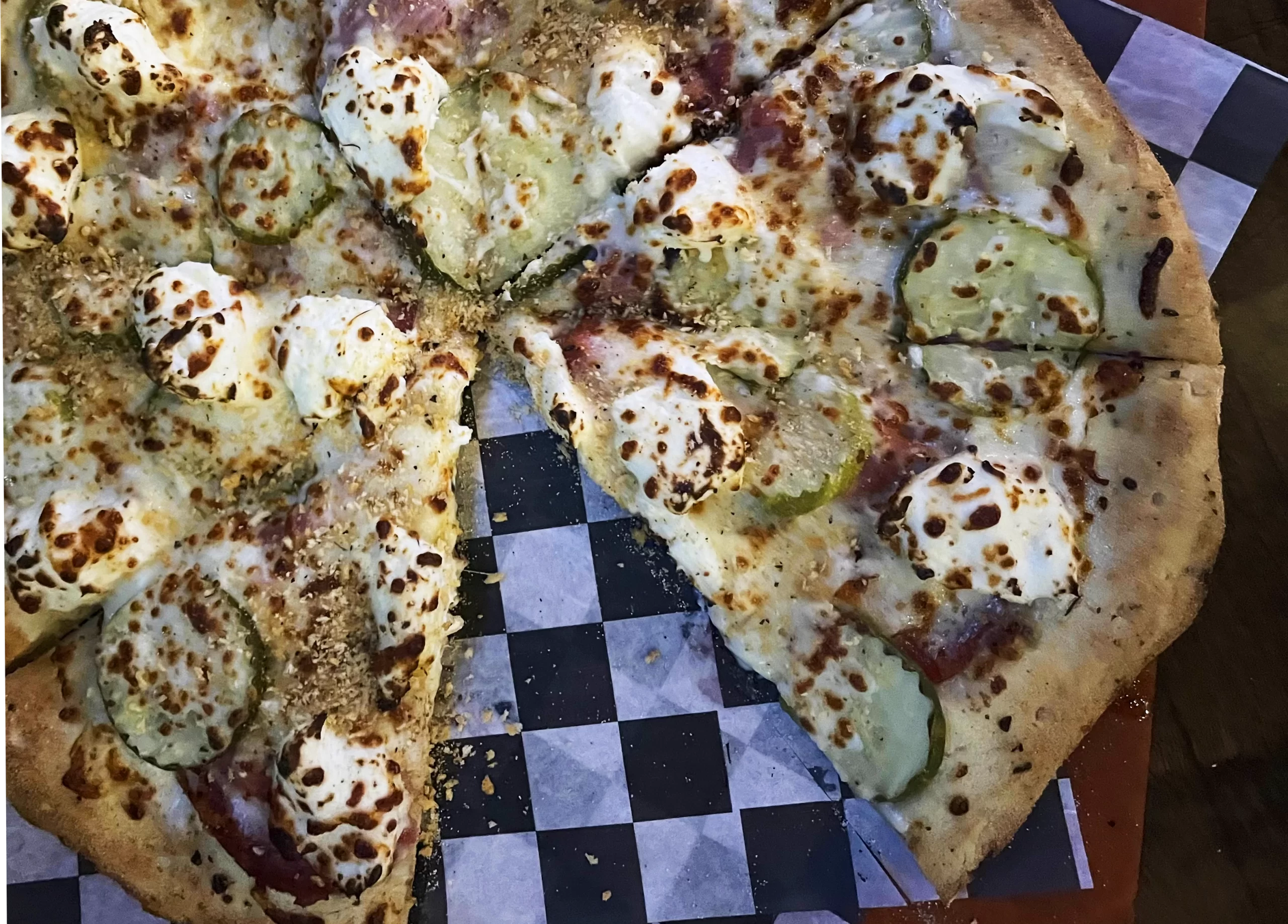 Pickle Pizza at Up North Pizza Pub in East Grand Forks.