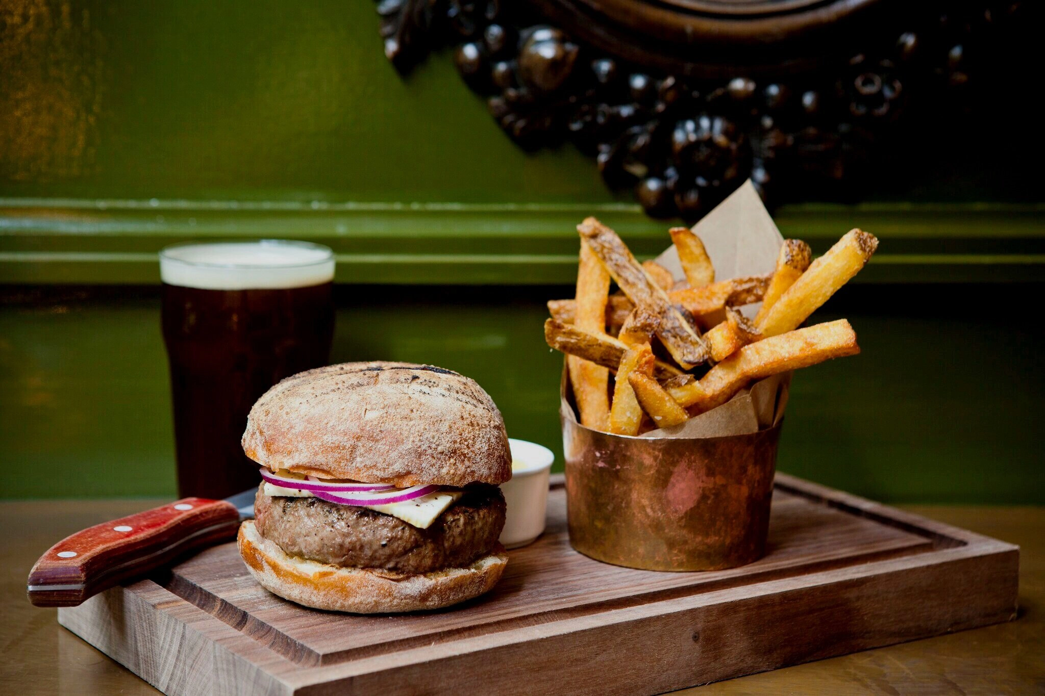 A burger from the Shire in Grand Forks.