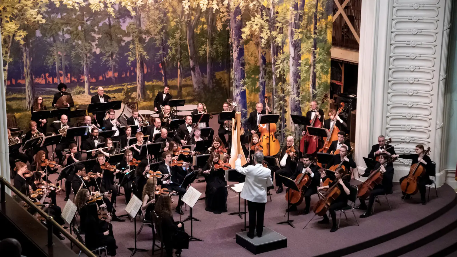 Grand Forks Symphony Orchestra playing on the stage