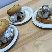 Ice cream in Grand Forks. Ice cream cookie sandwiches at Insomnia.