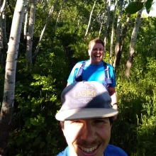 Marcus and Paul trail running at Turtle River State Park.