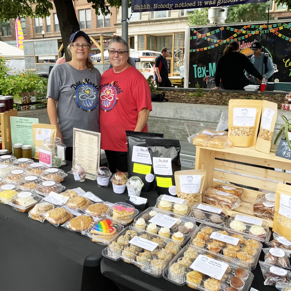 Due North Owners and Farmer's Market in Town Square Grand forks