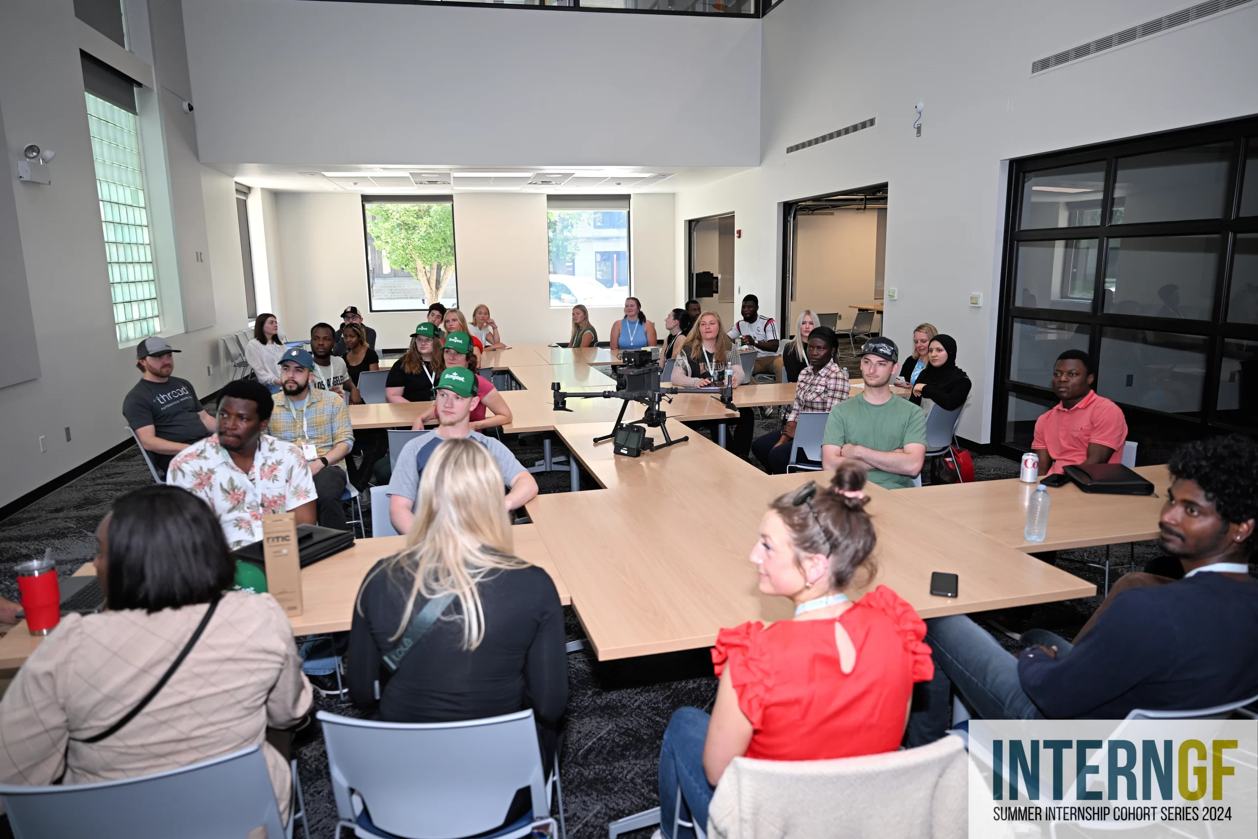 InternGF summer cohort at the Hive in Downtown Grand Forks.