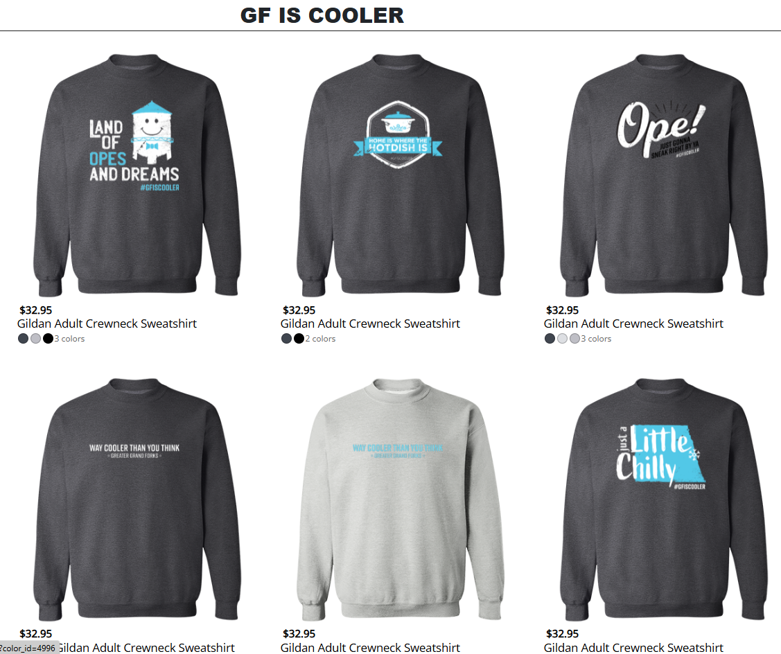 an image showing six sweatshirts for sale through the GFiscooler clothing store!