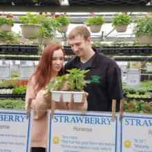 Klaudia Admiring Starters Photo Author Klaudia stands with companion in All Seasons admiring a tray of starters