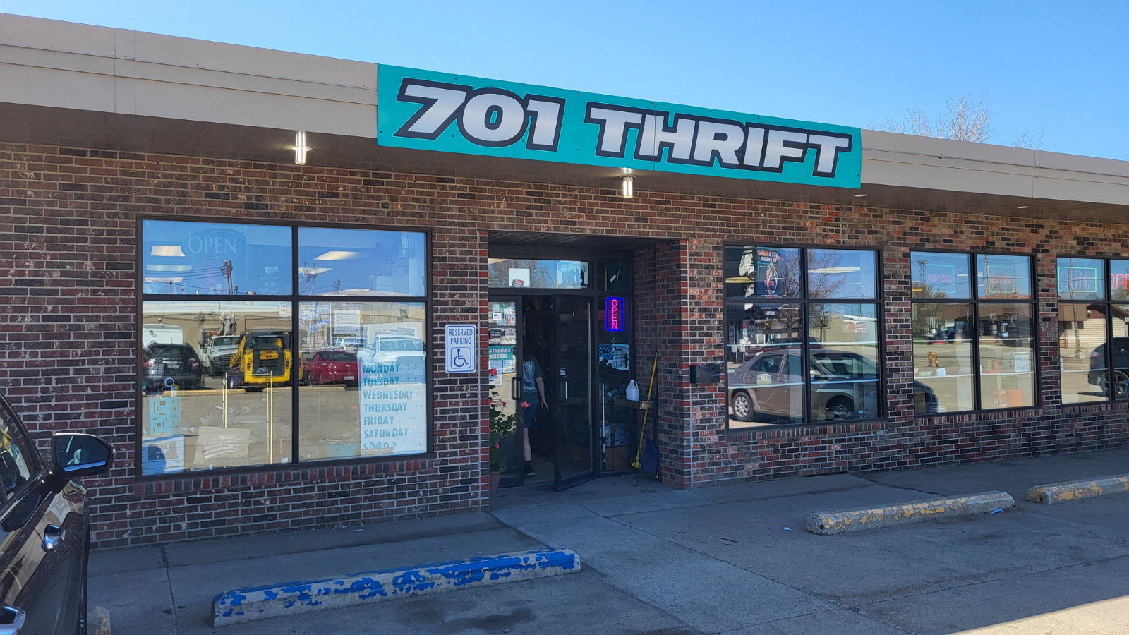 701 Thrift Right outside the front door of 701 Thrift