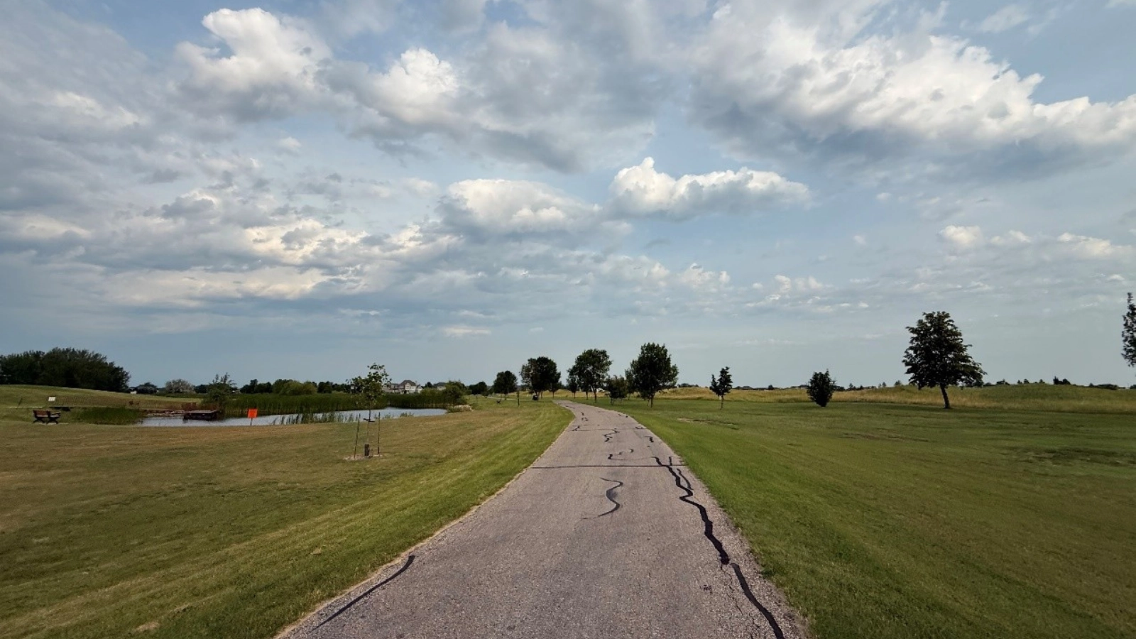 running along the greenway that winds through golf courses