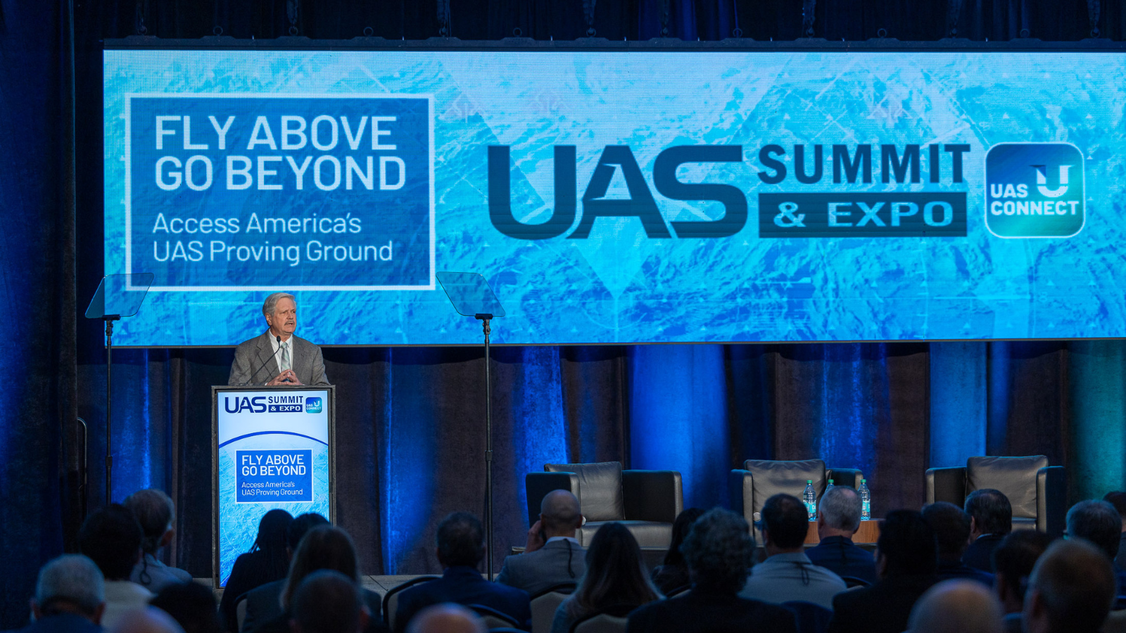Photo of presenter at a former UAS Summit & Expo