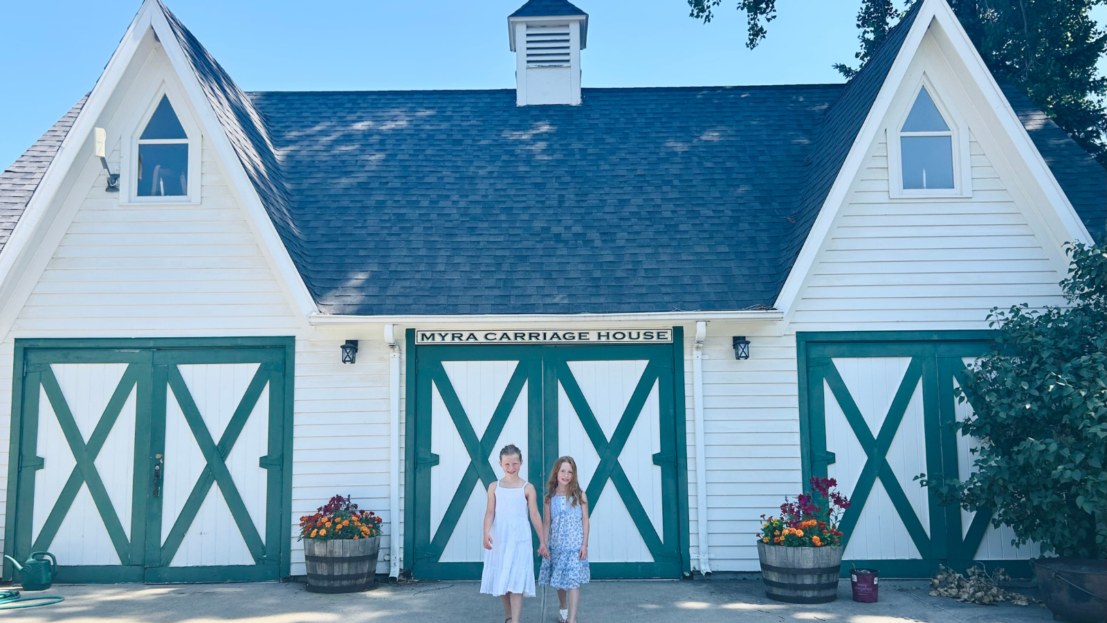 The Myra Museum at the Heritage center gets a straight shot with the camera and two young girls facing the lens.