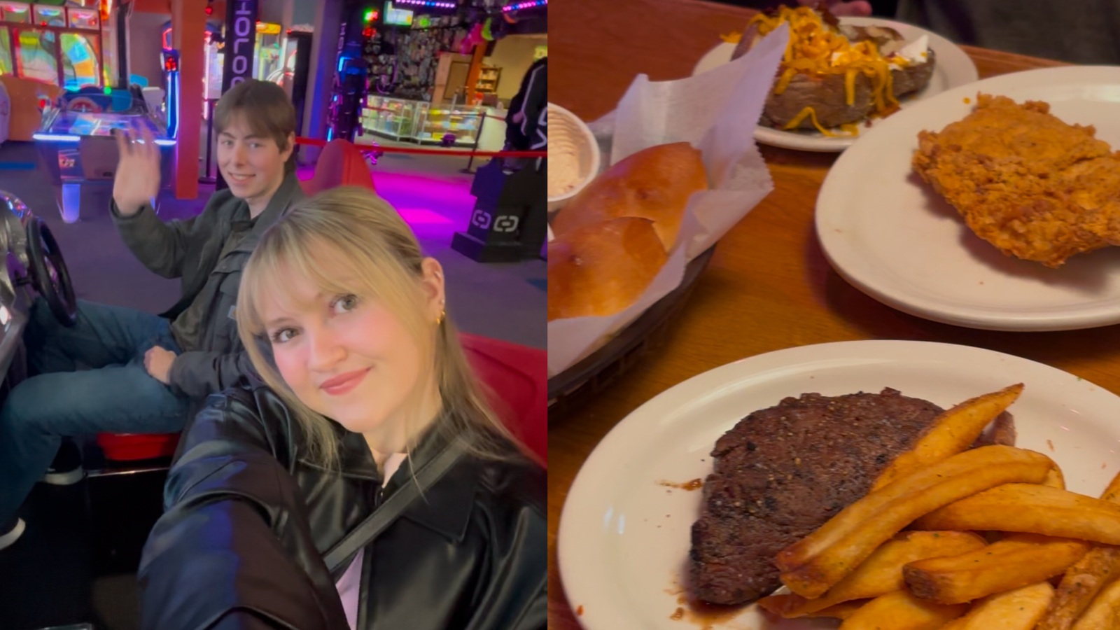 Author Madi poses for a photo and dinner for a date night on the south end.