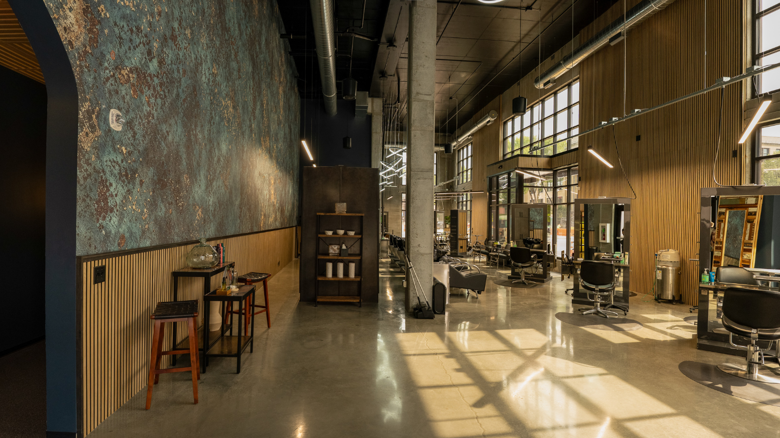 Avant Hair Salon Image - a wide shot of the salon before opening in all its glory!