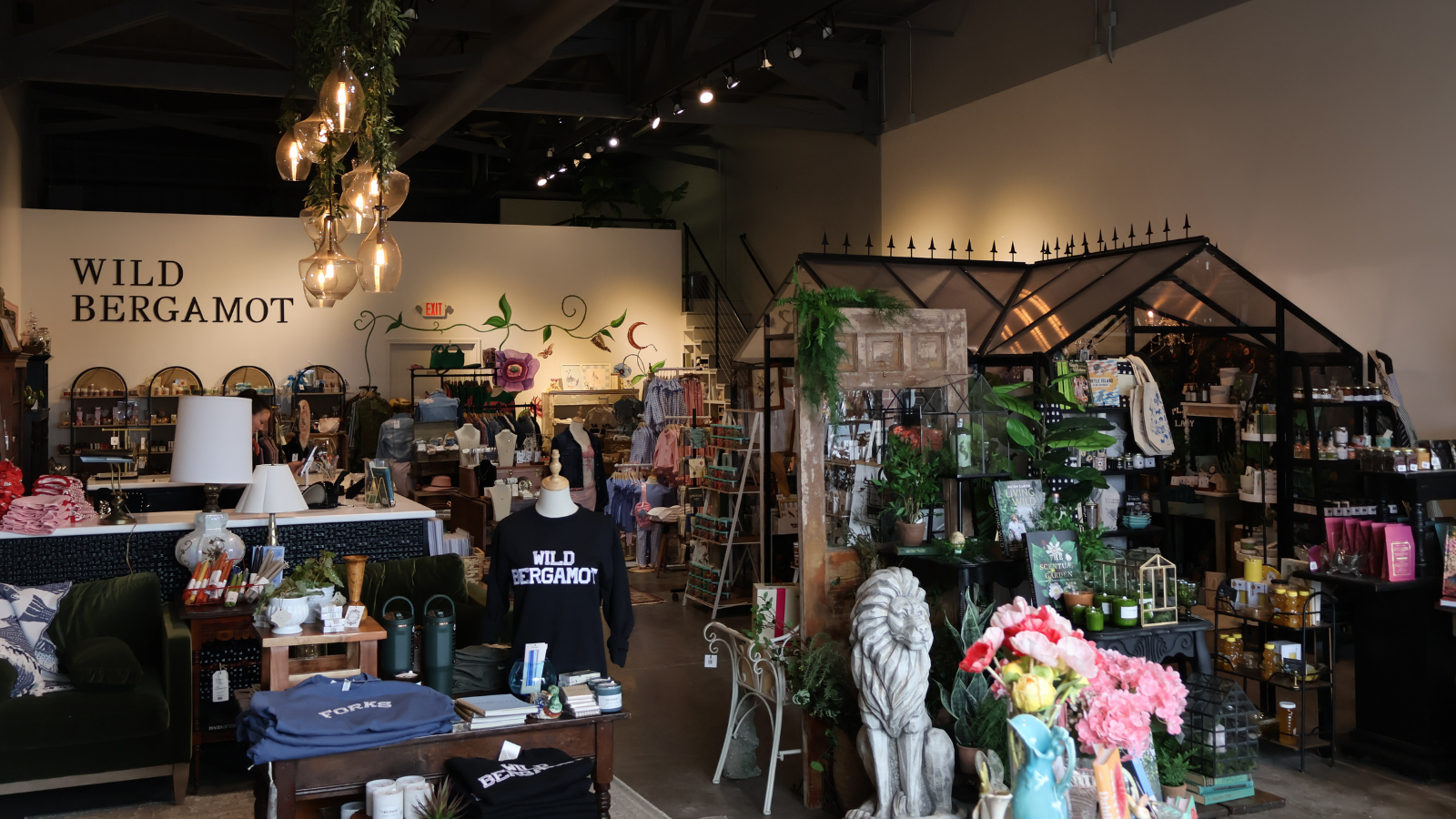 Wild Bergamot Boutique on full display! Showing the store from a wide lens in all its glory with all the products on display.