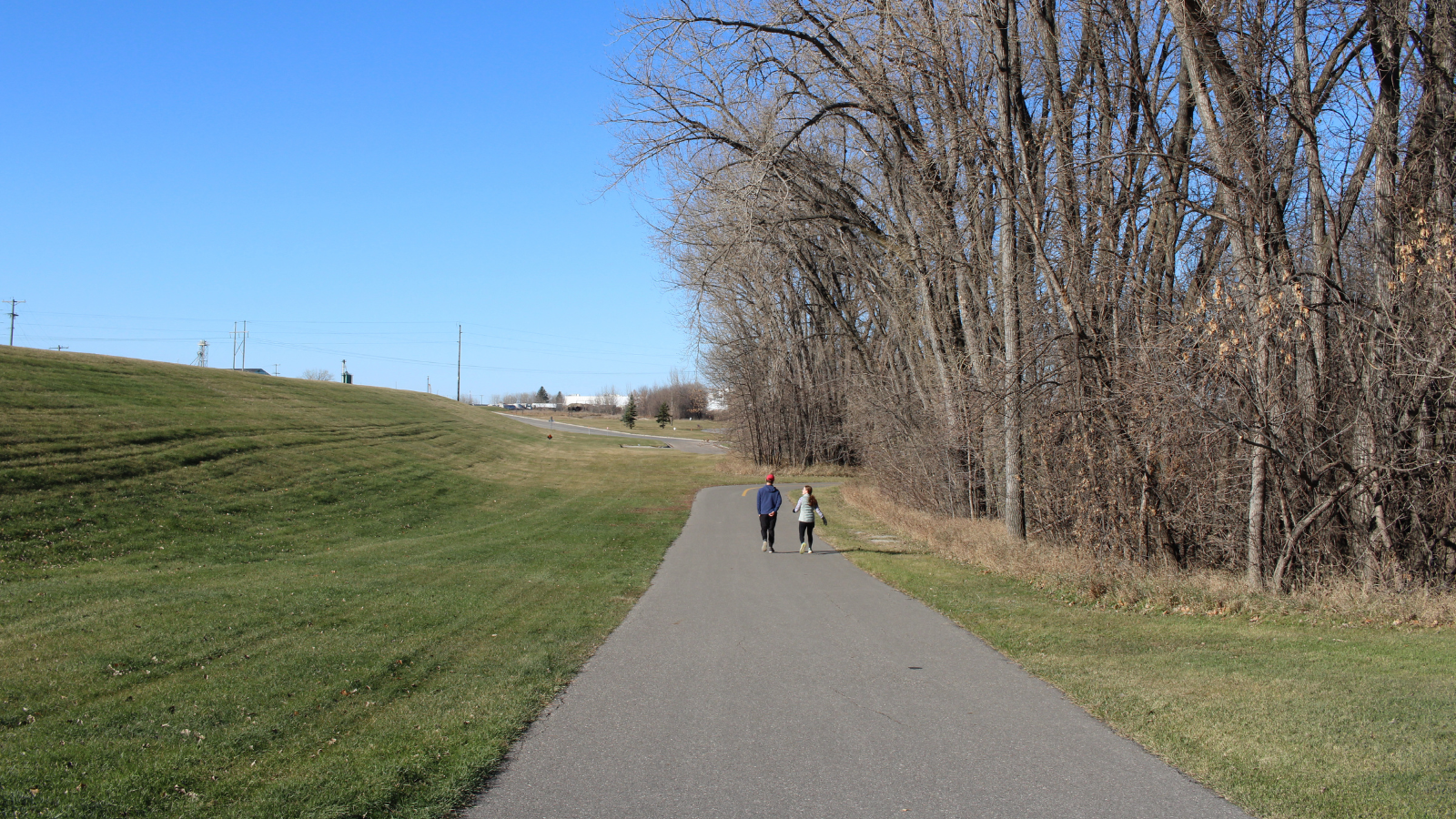 Springtime Greenway Walk Two kiddos walking in the springtime along the northern part of the bike path/greenway in Grand Forks